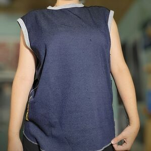 Blue Grey Mesh Sweat Shirt